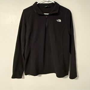 North Face Women's Quarter Zip‎ Fleece Sweater Black Lightweight